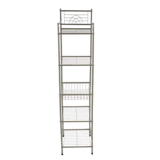 Bath Bliss Satin Nickel Bronze -Tier Storage Shelf